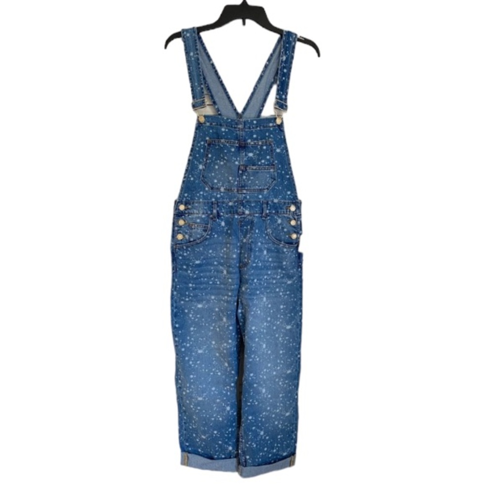 ❤️ Free People Ziggy Denim Paint Splatter Overalls Size Small NWOT